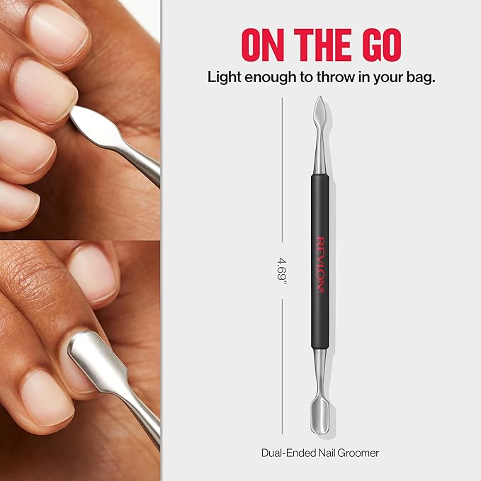 Revlon Expert Dual-Ended Nail Groomer, Stainless Steel Manicure Tool, Clean - Image 5