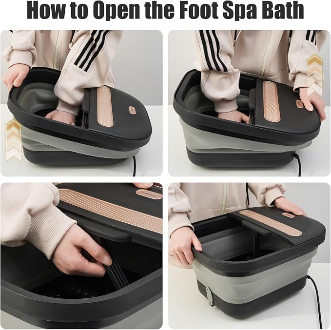Collapsible Foot Spa Bath with Massager and Heat and Bubble Jets, Temperature - Image 7