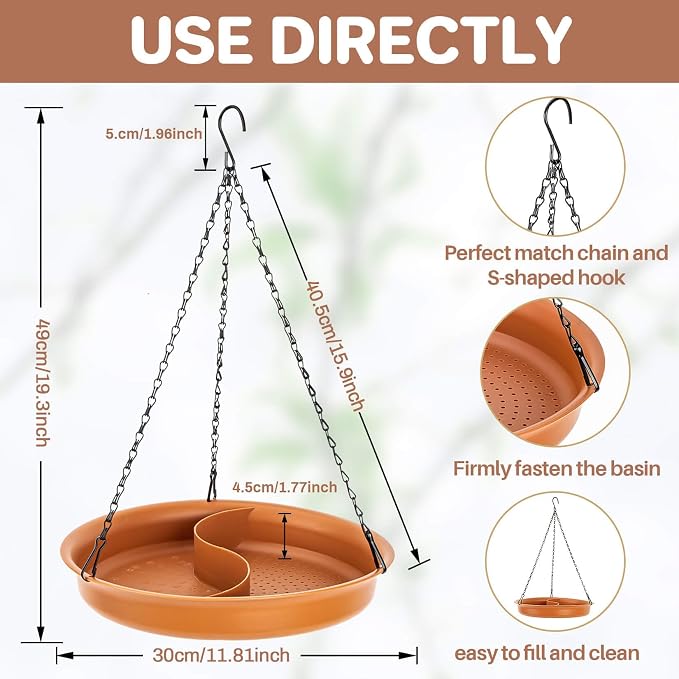CARGEN Hanging Bird Bath for Outdoors - Image 7