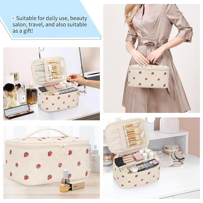 OCHEAL Makeup Bag, Travel Makeup Organizer Bag, Large Capacity Cosmetic Bags - Image 8