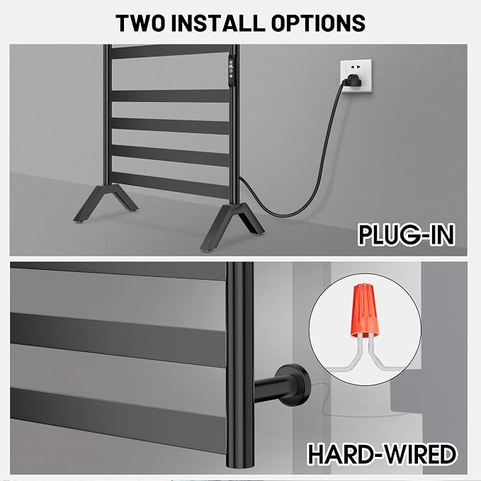 Paraheeter Wall Mounted & Freestanding Heated Towel Rack - Image 5