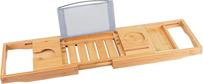 Utoplike Bamboo Bathtub Caddy Tray Bath Tray - Image 9