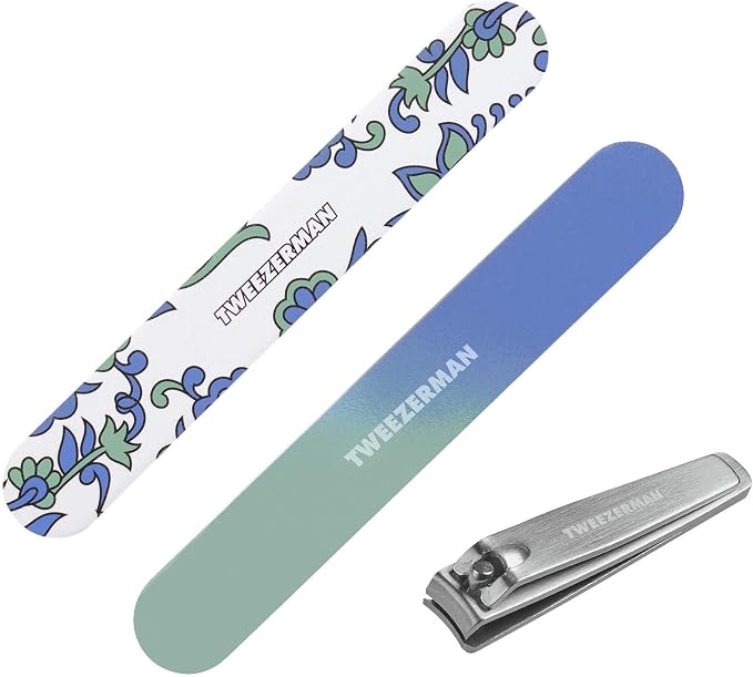 Tweezerman Blue and Green Paisley Manicure Kit by Tweezerman