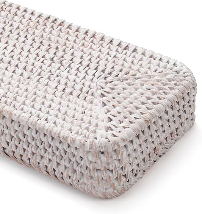 Rattan Bathroom Vanity Trays Toilet Tank Baskets Long Narrow Hand Towel Storage - Image 6