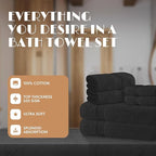 Black Bath Towel Set of 6 - Image 2