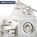 OCIOC Nickel Bathroom Vanity Light 3-Light Bathroom Light Fixtures Over Mirror - Image 5