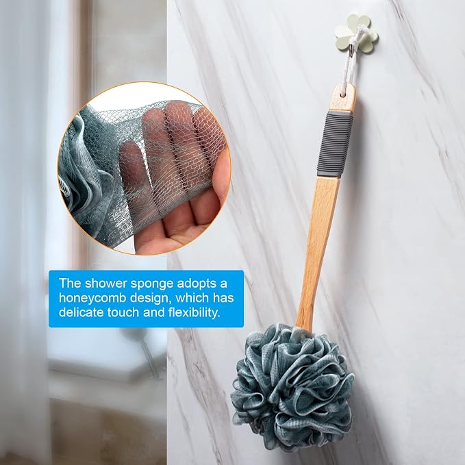 AmazerBath Shower Sponge Loofah Back Scrubber, PE Soft Mesh Loofah Body Scrubber - Image 6