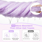 Microfiber Hair Towel Wrap for Women, 2 Pack Large Fast Drying Hair Towel - Image 5