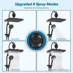 Hibbent 5-spray Dual Filtered Rainfall Shower Head Combo, High Pressure 13'' - Image 4