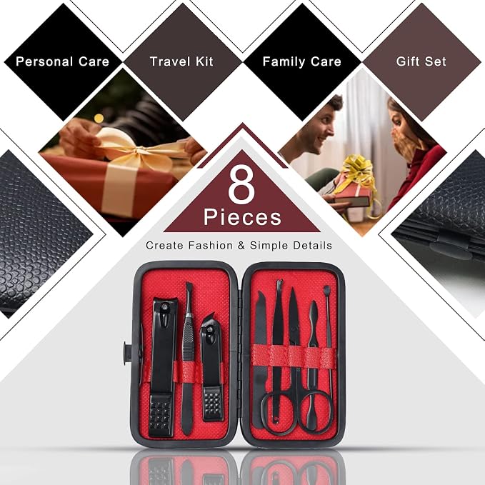 8 PCS Nail Clippers, ONLYWEE Premium Manicure Set - Image 7