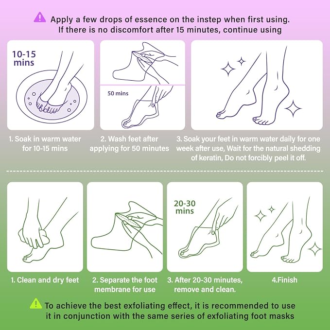 12Pack Moisturizing＆8Pack Foot Peeling Foot Mask, Hydrating Foot Masks Dry - Image 7