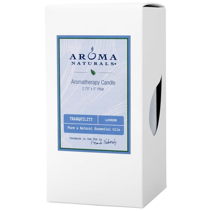 Aroma Naturals Essential Oil Scented Pillar Candle, Tranquility, 2.75 Inch X 5 - Image 3
