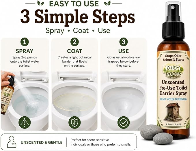 Unscented Pre-Poop Toilet Spray – Stops Odor Before It Starts, Bathroom Odor - Image 3