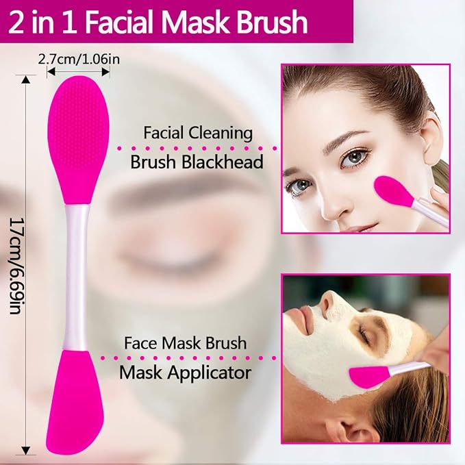 5PCS Silicone Scrubber Set, Lip Scrub Brush, Silicone Face Cleansing Brush - Image 2
