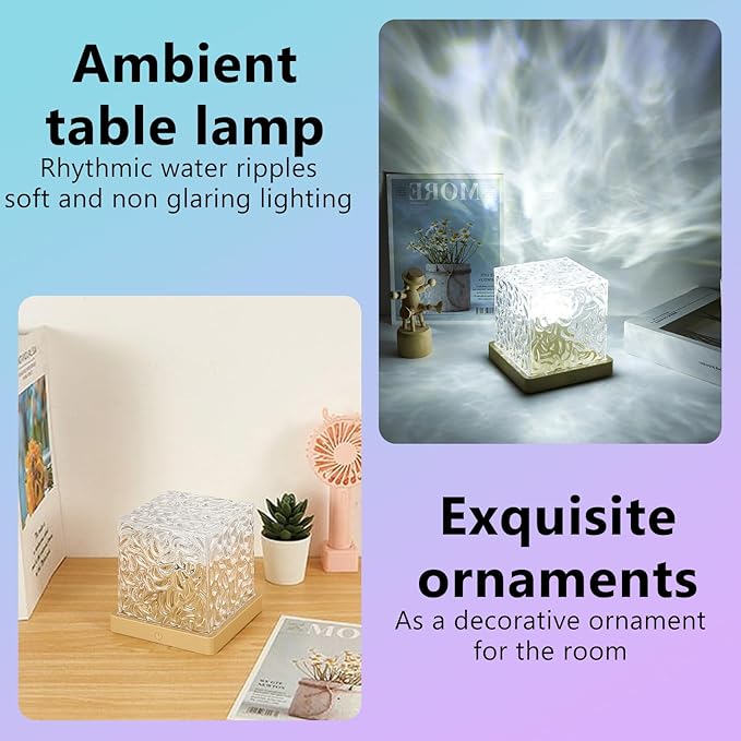 Ocean Wave Lights Projector Rechargeable, Touch Cube Color Changing Light - Image 6