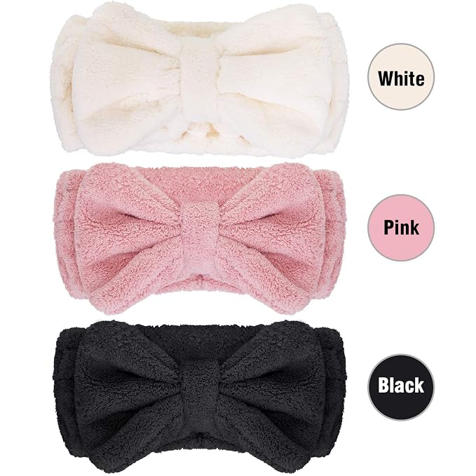 3 Pieces Wash Face Headband Makeup Spa Headband Towel Terry Hair Bands - Image 2