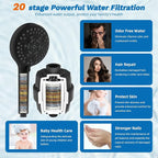 Hibbent 5-spray Dual Filtered Rainfall Shower Head Combo, High Pressure 13'' - Image 4