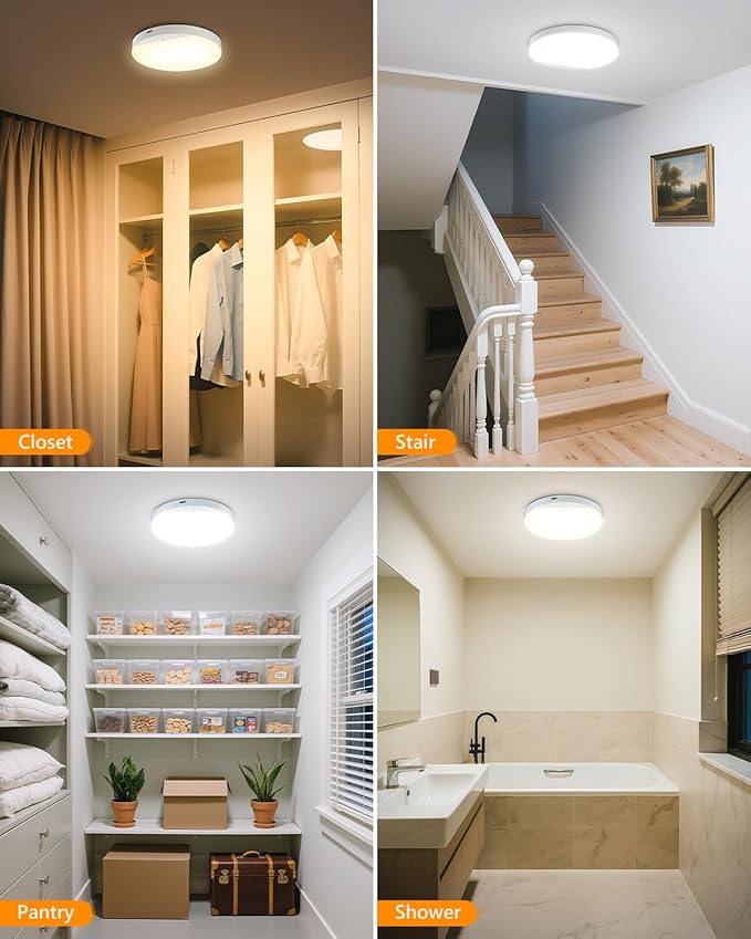 Rechargeable 6W Motion Sensor Ceiling Light Indoor, No Wiring & Magnetic - Image 4