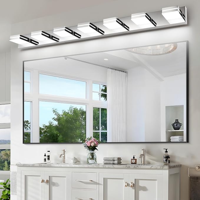 SineRise LED Modern Bathroom Vanity Light Fixtures, Chrome Modern Acrylic - Image 5