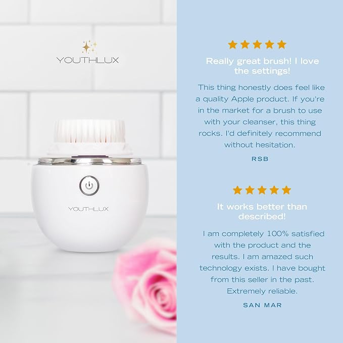 Pure Radiance, Vibrating Facial Cleansing Brush, Electric Face Scrubber - Image 6