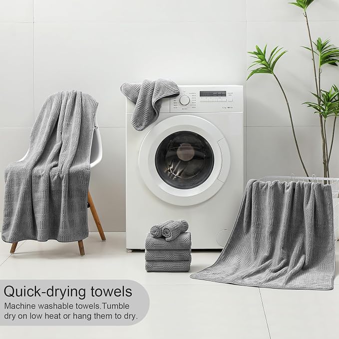 8 Piece Bath Towel Set-2 Oversized Bath Sheets, 2 Hand Towels, 4 - Image 8