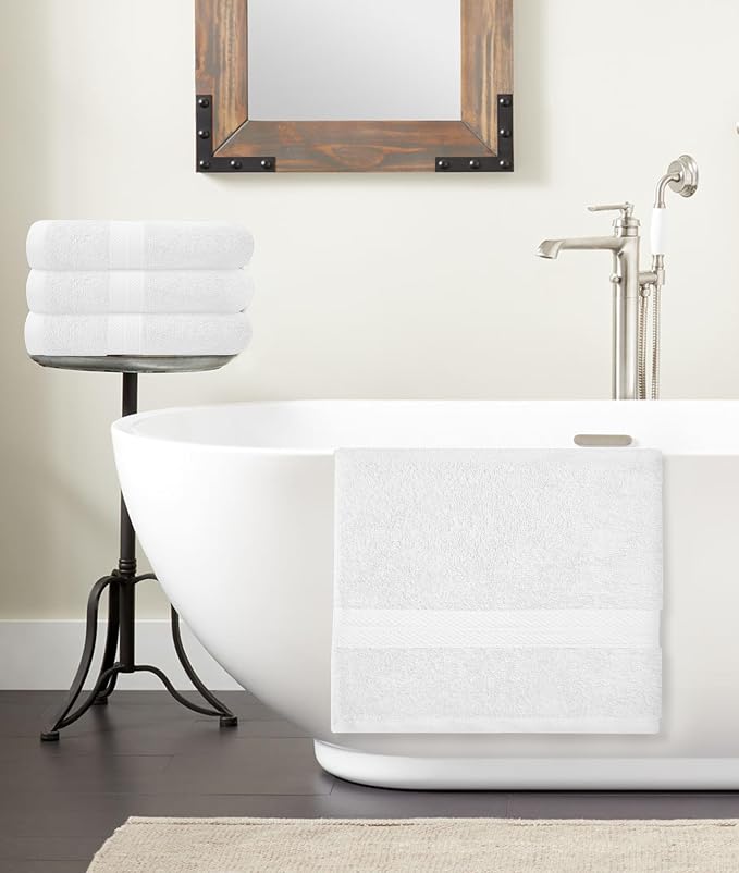 Avalon Towels Bath Towels for Bathroom 100% Cotton White Bathroom Towels Pack - Image 7