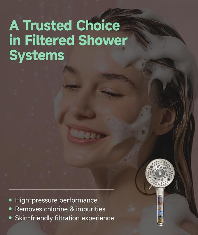 Filtered Shower Head with Handheld, 9-Spray Mode High Pressure Detachable - Image 3