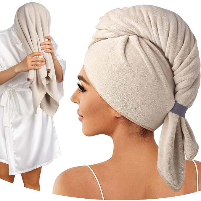 Umisleep 100% Microfiber Hair Towel, Large Curly Hair Towel by Umisleep