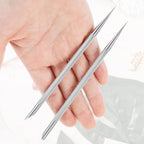 2 PCS Nail Cleaning Cuticle Stick, Stainless Steel, Cuticle Pusher Remover Dead - Image 3