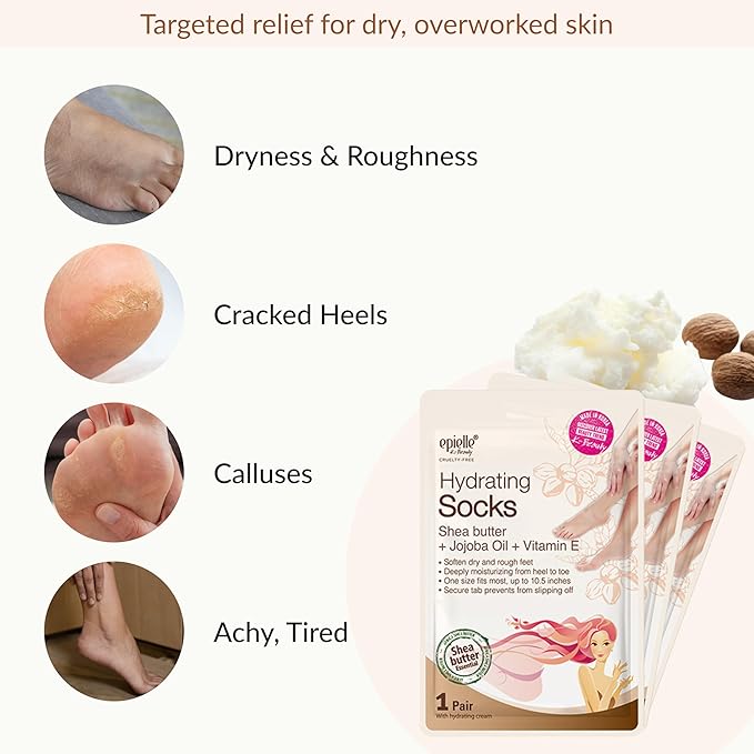 Epielle Hydrating Foot Mask 6 Pairs, Relieve and Soften - Image 4
