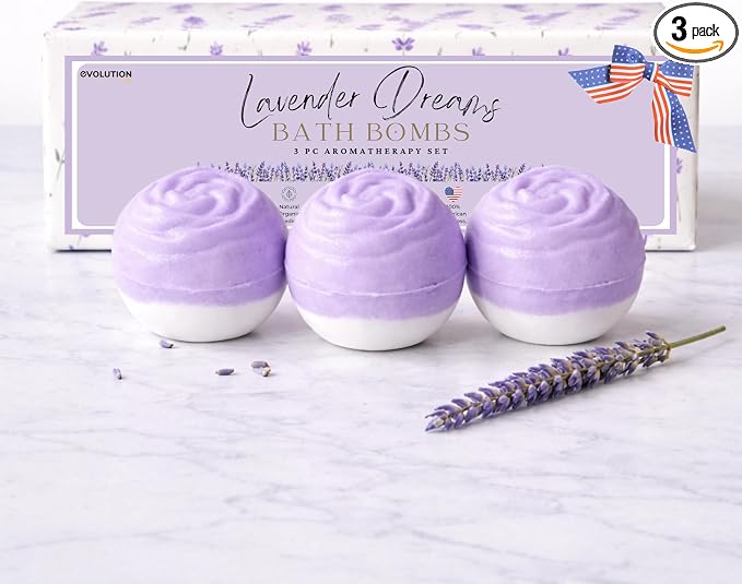 EvolutionUSA 3 Lavender Dreams Bath Bombs by EvolutionUSA