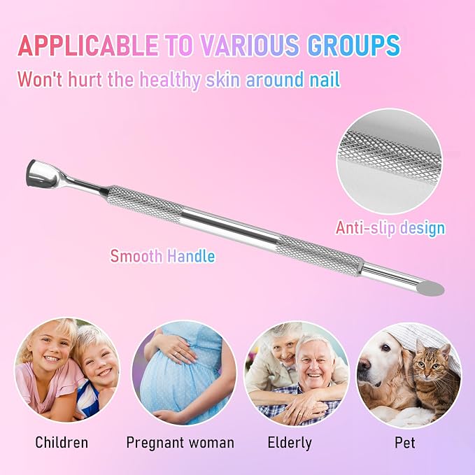 Pre-Treatment Cuticle Pusher, Dual Ended Cuticle Remover Russian Prep Nail - Image 8