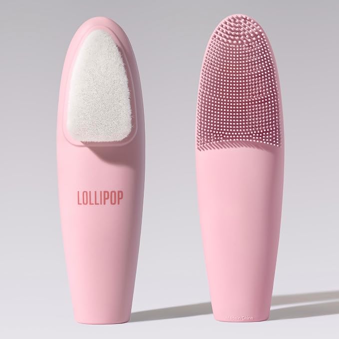 LOLLIPOP Dual-Sided Facial Cleansing Brush | Handle Size Silicone Face by Lollipop