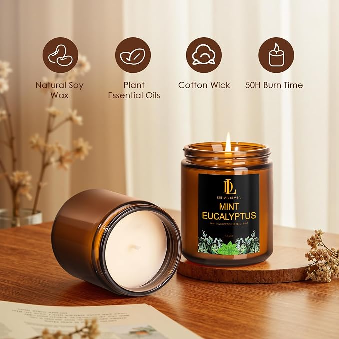 Mint Eucalyptus Candles, Mint Eucalyptus Scented Candle, Mother's Day Candle - Image 2