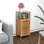 Bathroom Bamboo Storage Cabinet, Freestanding Floor Cabinet - Image 4
