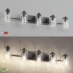 SOLFART 5 Lights Black Bathroom Light Fixtures Over Mirror Vanity Lights Scone - Image 4