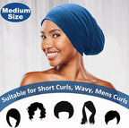 Sleep Cap Bonnet for Sleeping Black Women, Adjustable Cooling Ice Silk Lined - Image 6