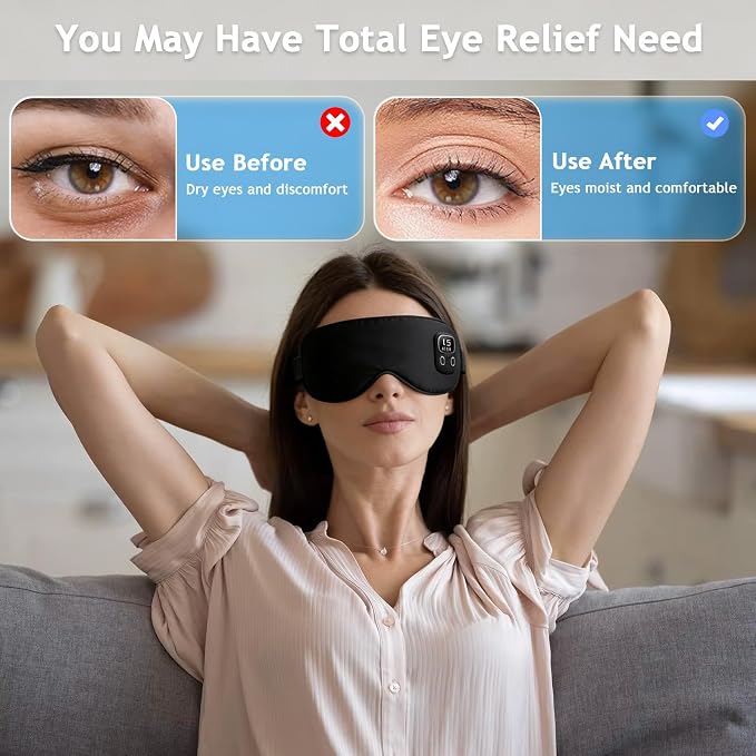 Cordless Heated Eye Mask, Rechargeable Sleep Mask - Image 6