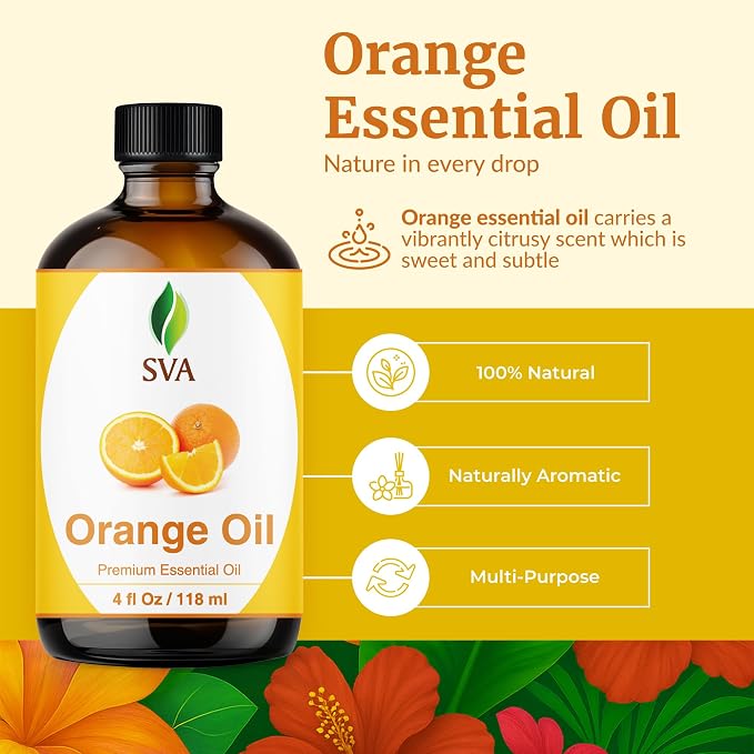 SVA Orange Essential Oil – 4 Fl Oz – 100% Natural Orange Oil - Image 2