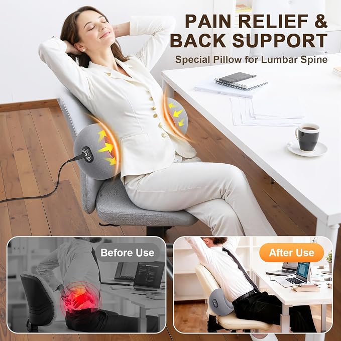 3-in-1 Electric Lumbar Support Pillow, Triple Fusion Back Massager - Image 7