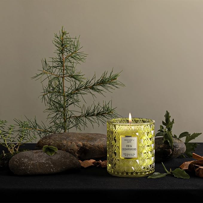 Chloefu LAN Fir & Cedarwood Scented Holiday Candle Christmas Gift, Festival - Image 3