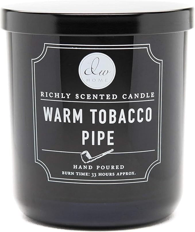 DW Home Warm Tobacco Pipe Scented Candles, 9 oz Single Wick Medium Jar by DWHome