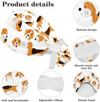 Adjustable Brown Dachshund Dog Blue Surgical Scrub Cap - Image 4