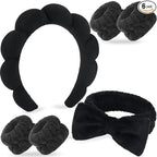 Zkptops 6Pcs Spa Headband for Washing Face Wristbands Set Women Bubble Makeup by ZKPTOPS