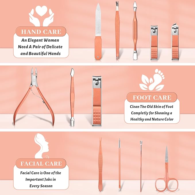 Manicure Set Nail Clipper Set Men Women 12 in 1 Nail Care Kit - Image 2