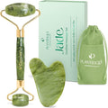 PLANTIFIQUE Jade Roller & Gua Sha Set – Real Jade Facial Tools by Plantifique