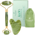 PLANTIFIQUE Jade Roller & Gua Sha Set – Real Jade Facial Tools by Plantifique