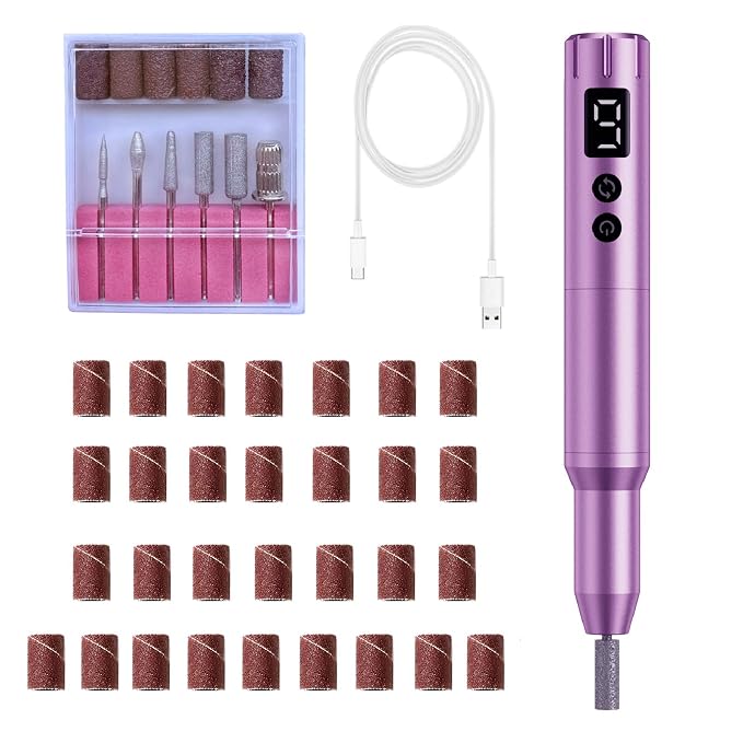 Nail Drill Kit Electric Rechargeable Set Cordless Nail Art Grinding Machine by Unknown