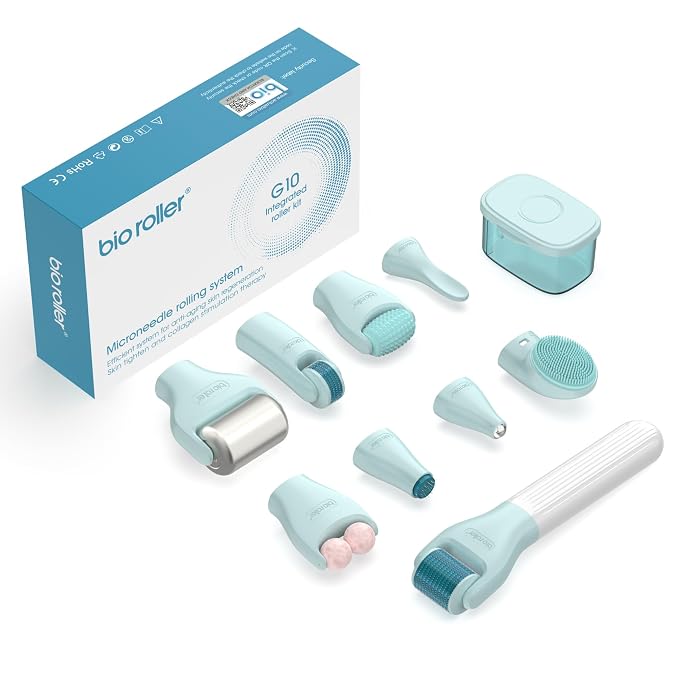 10 In 1 roller kit Face Massager Jade Ice Roller Microneedling Derma Rolling - Image 3