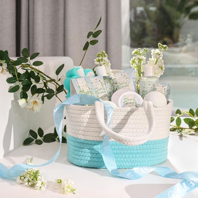 Body & Earth Gift Baskets for Women 11PCS Jasmine Spa Gift Sets for Her - Image 9